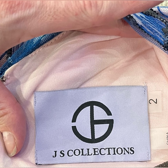 JS COLLECTIONS LENA CAP SLEEVE TEA LENGTH DRESS - Picture 5 of 8